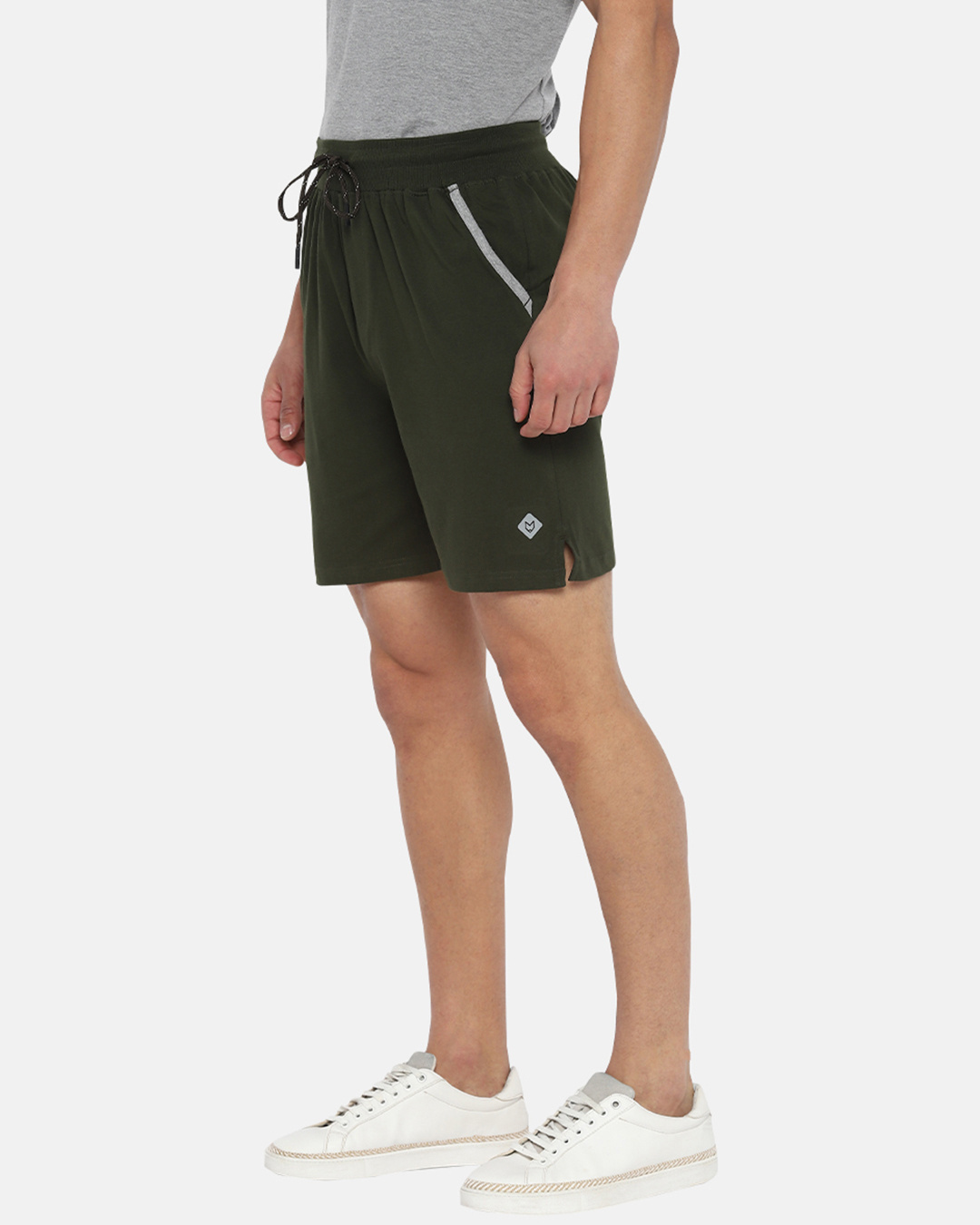 Shop Fresco Slim Fit Cotton Knitted Shorts-Back