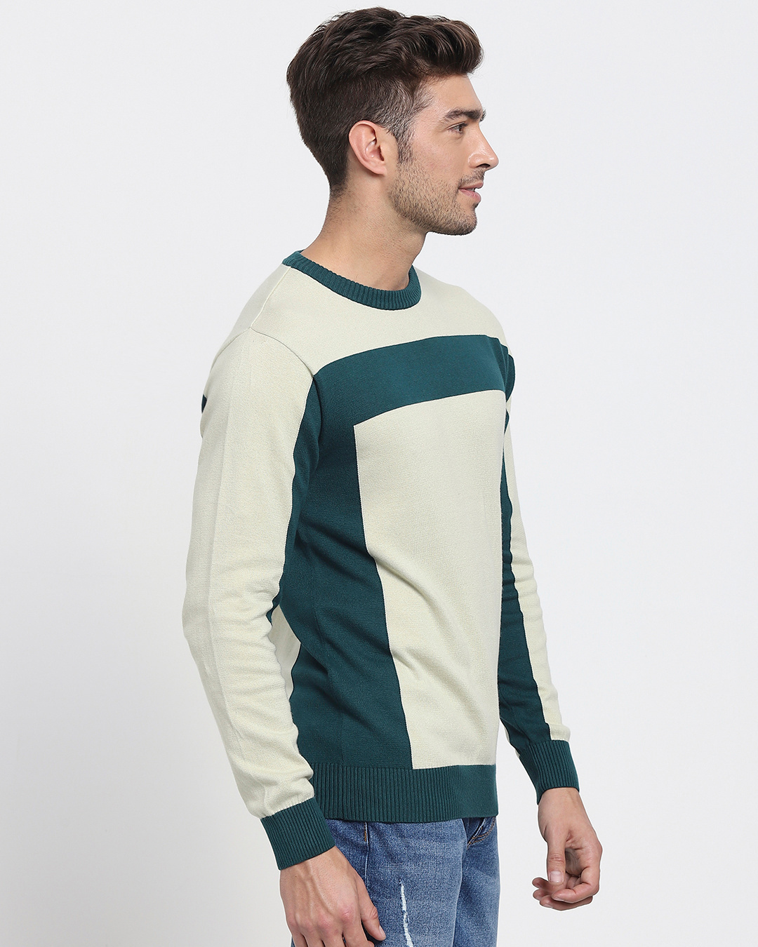 Shop Aloe Wash Color Block Flat Knit Sweater-Back