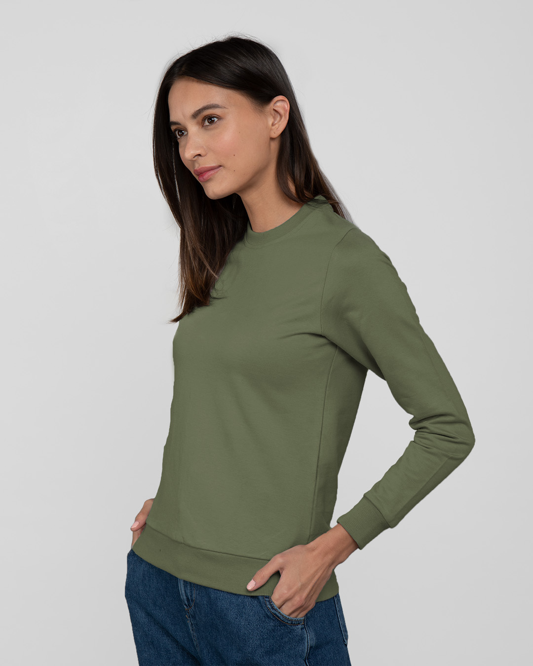 Shop Alpha Green Fleece Sweatshirt-Back