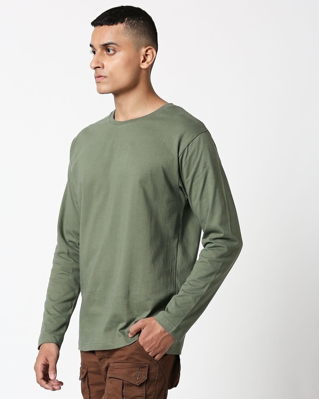Shop Alpha Green Full Sleeve T-Shirt-Back