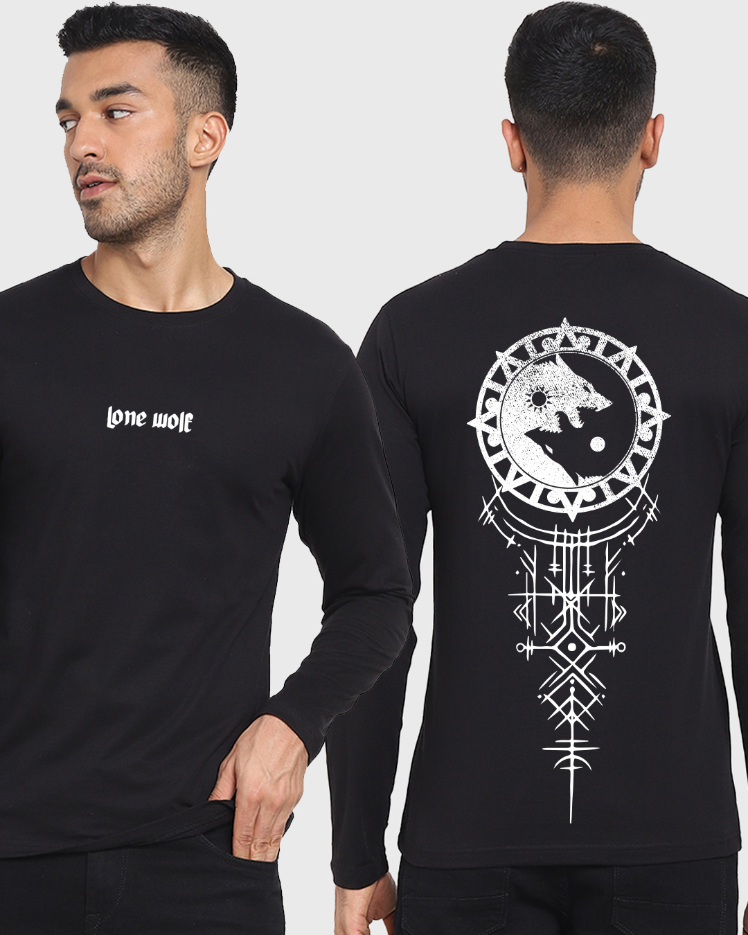 Buy Men's Black Alpha Wolf Graphic Printed T-shirt Online at Bewakoof