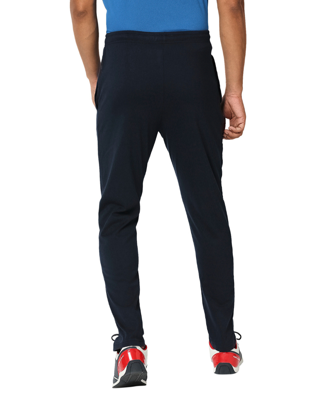 Shop Men's Navy Solid Regular Fit Track Pants-Back