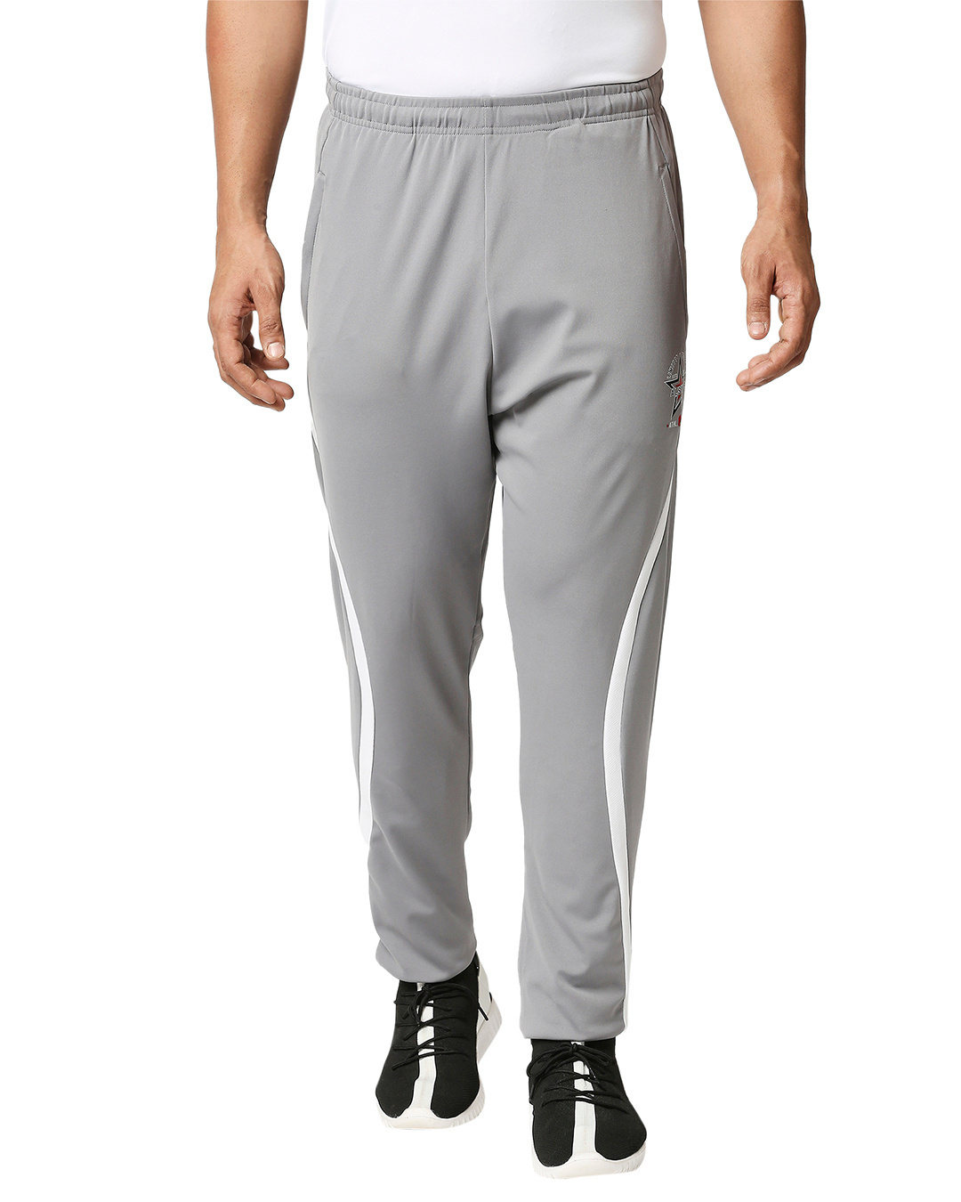Shop Printed Men Grey Track Pants-Front