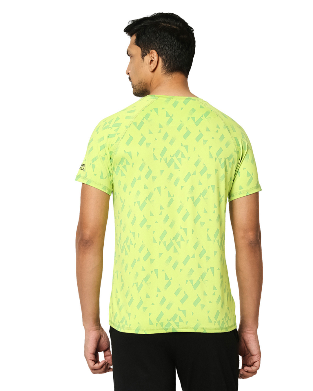 Shop Printed Men Round Neck Green T Shirt-Back