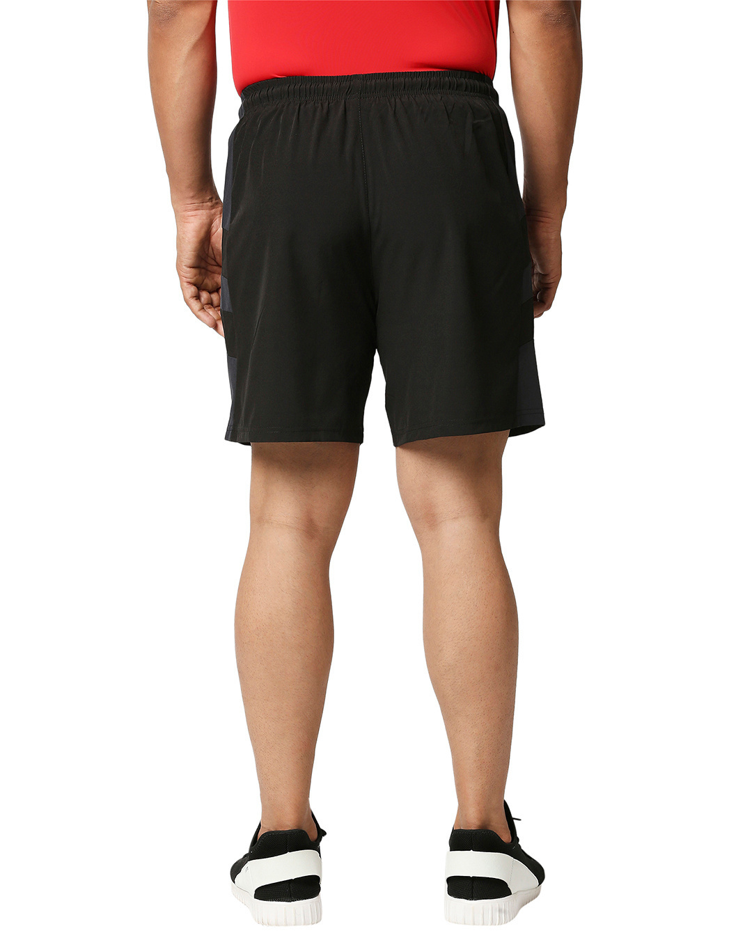 Shop Solid Men Black Regular Shorts-Back