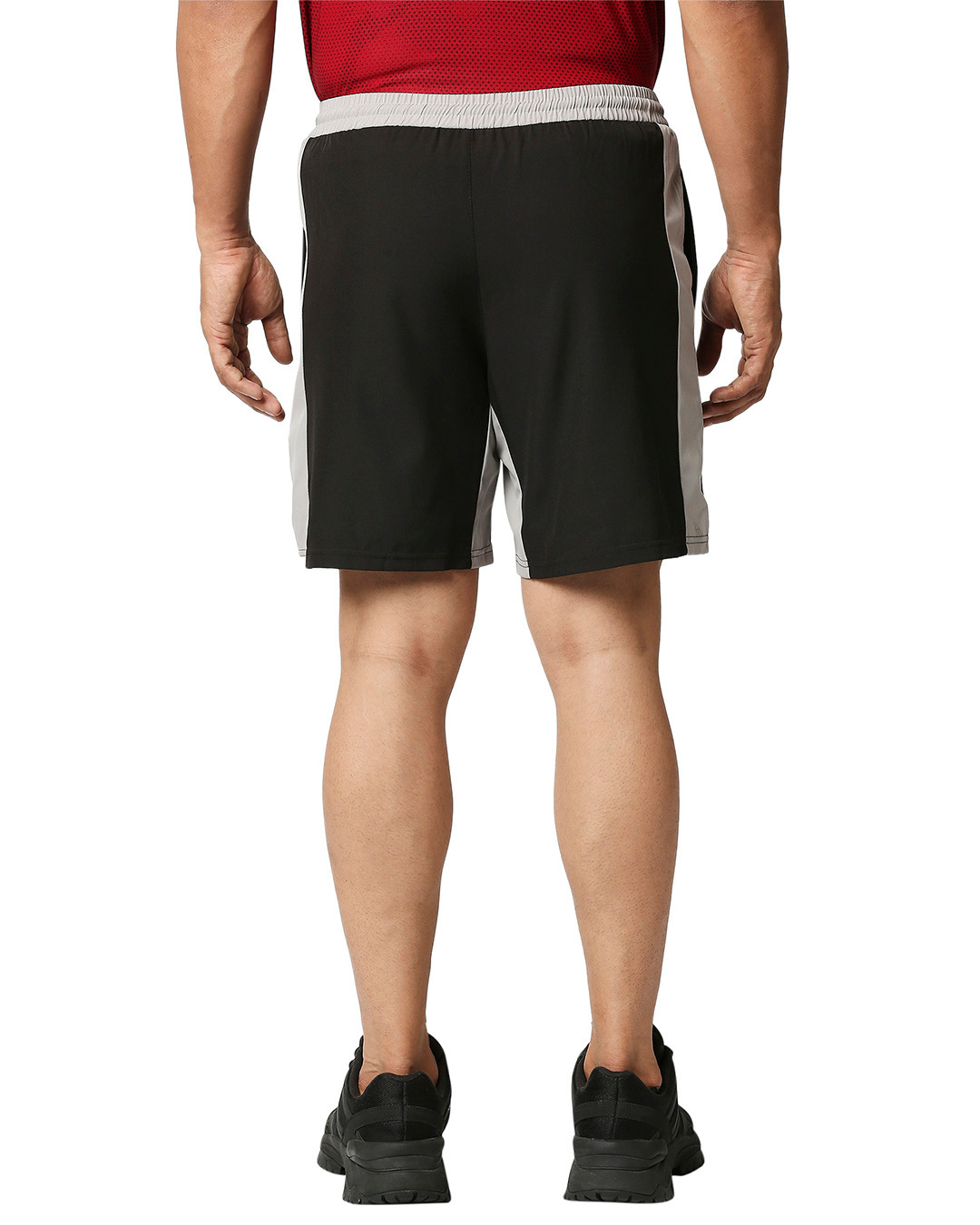 Shop Solid Men Black Regular Shorts-Back