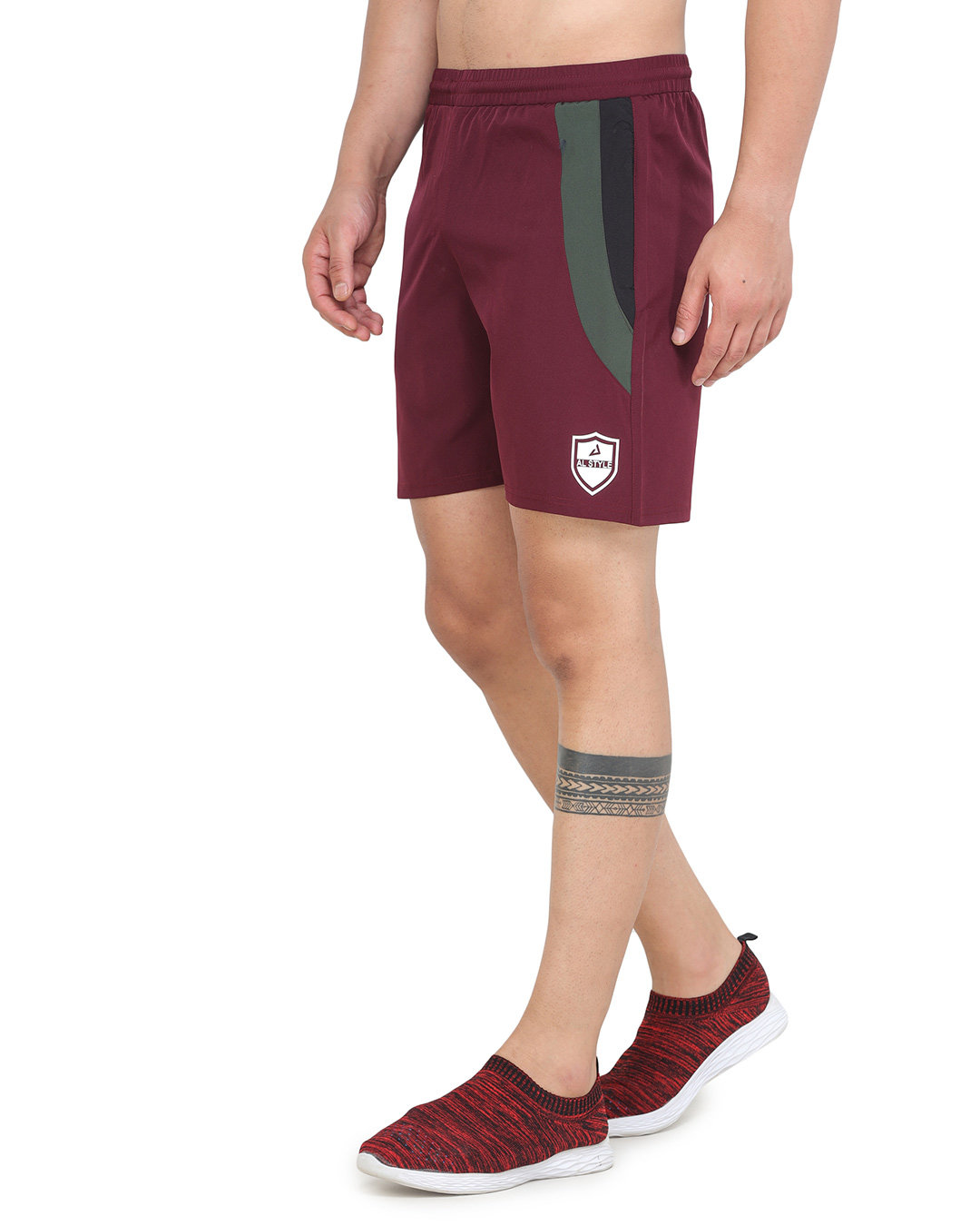 Shop Solid Men Maroon Basic Shorts-Back