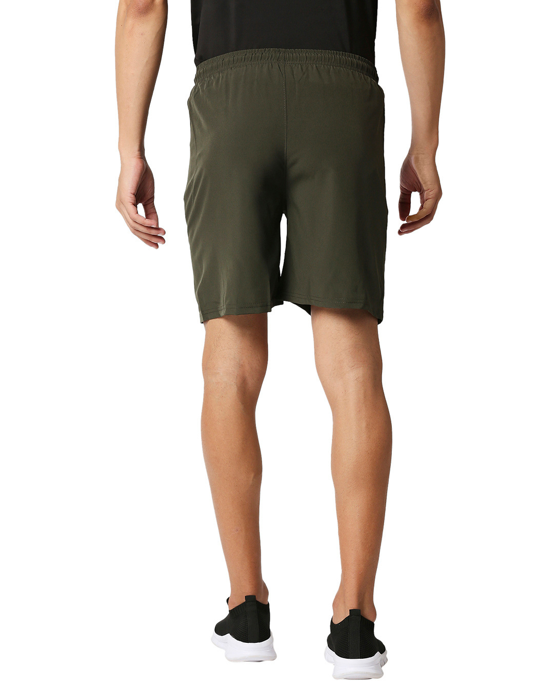 Shop Solid Men Olive Regular Shorts-Back