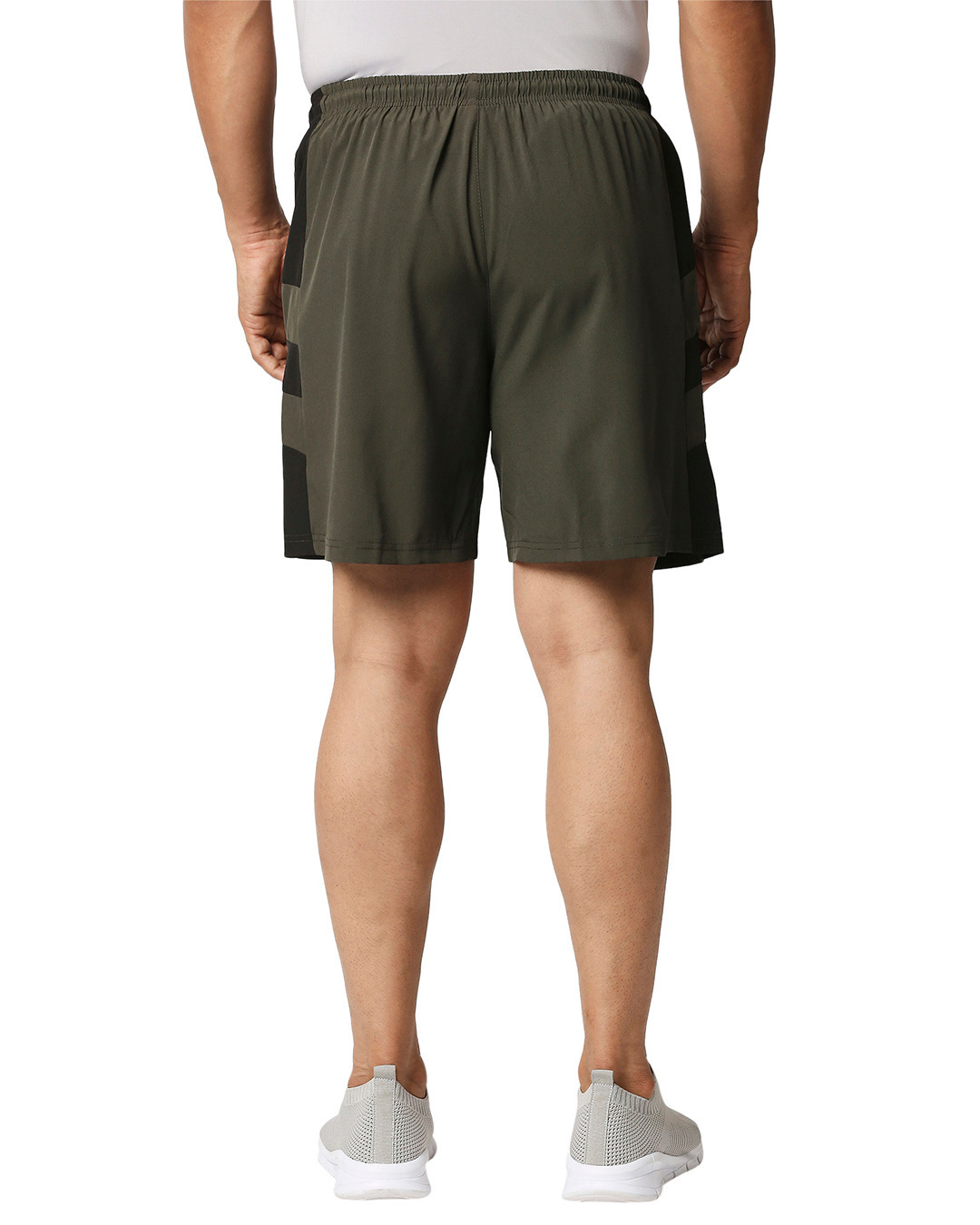 Shop Solid Men Olive  Regular Shorts-Back