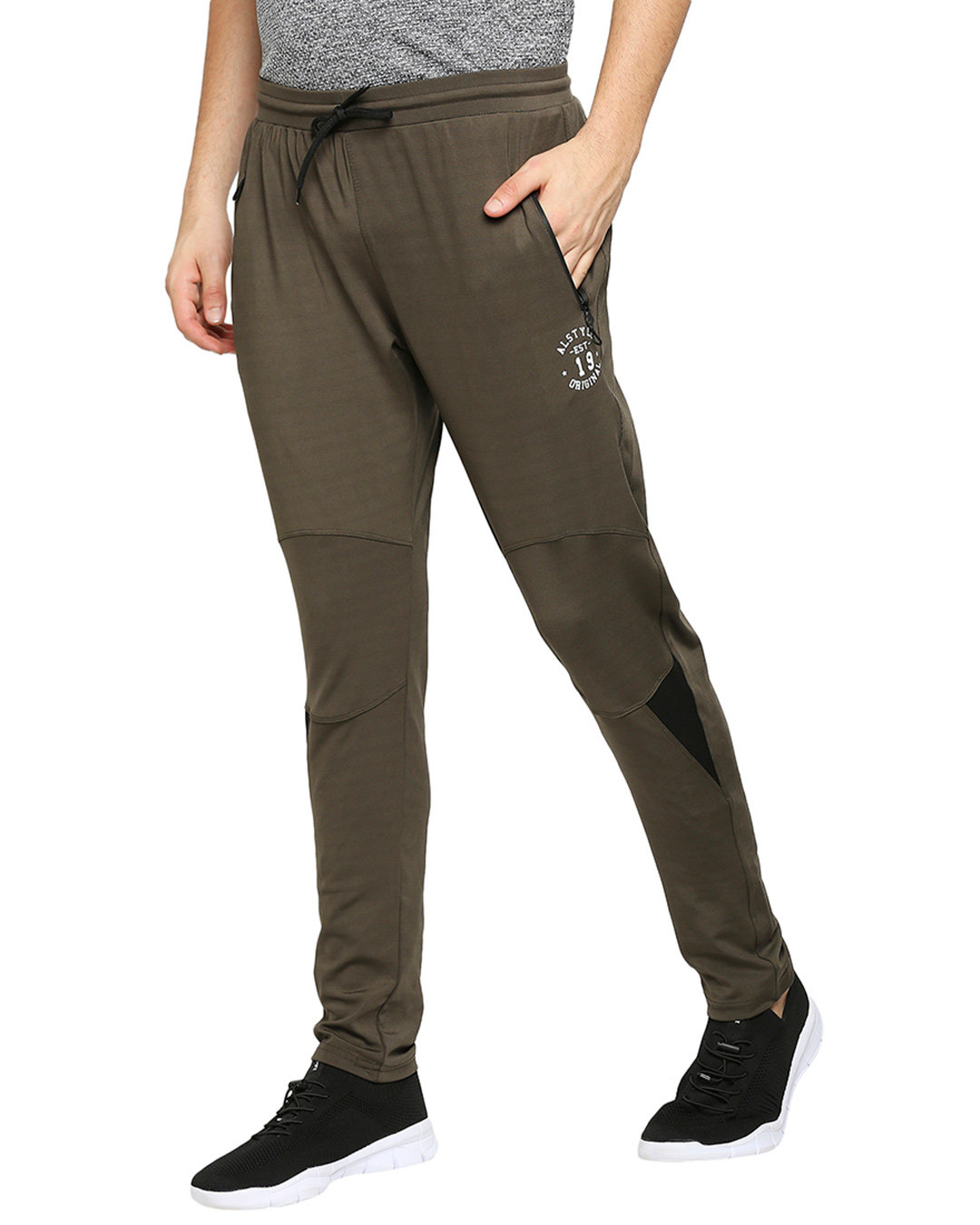 Shop Men's Olive Solid Regular Fit Track Pants-Back