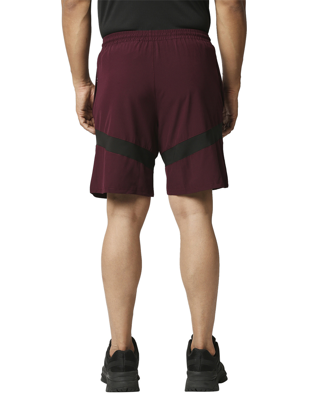 Shop Solid Men Wine Regular Shorts-Back