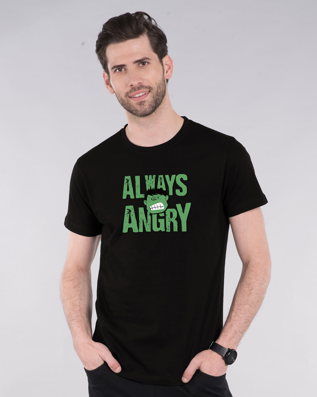 Shop Always Angry Half Sleeve T-Shirt (AVL)-Back