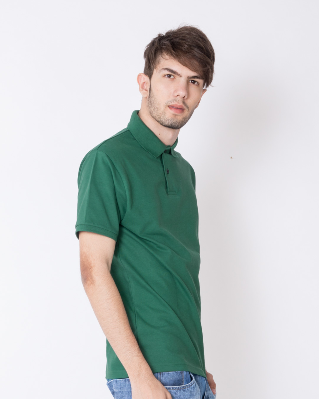 Shop Amazon Green Pique Polo T-Shirt-Back