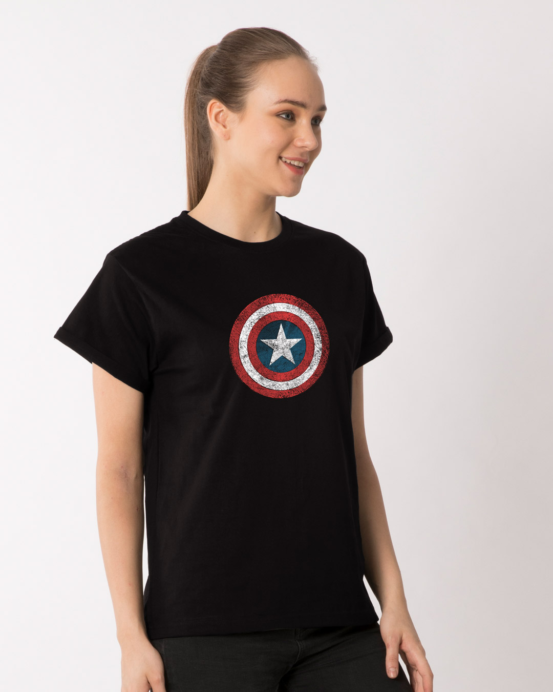 Shop America Shield Boyfriend T-Shirt (AVL)-Back