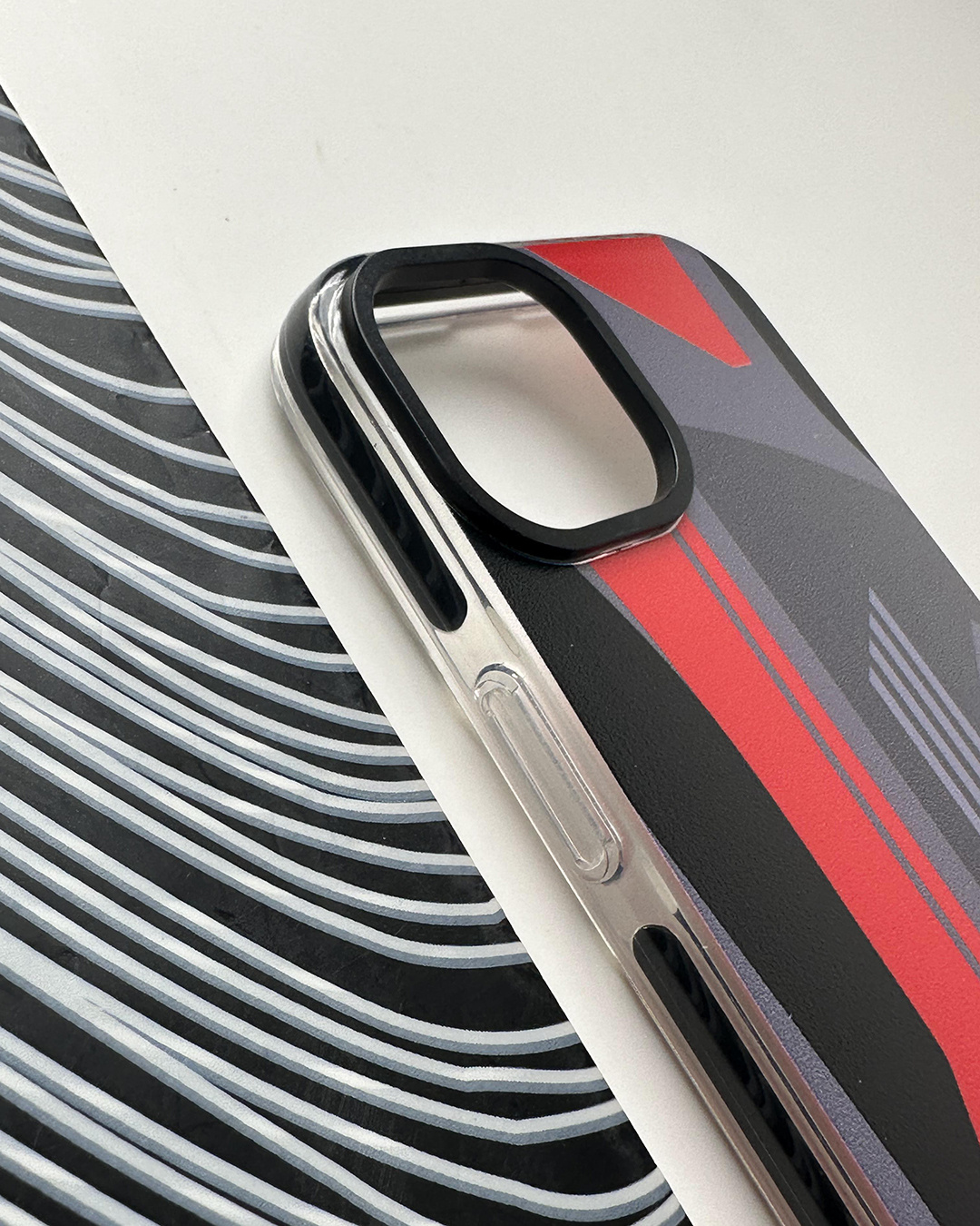 Shop AMG Red Gray Bumper Case For Apple iPhone 12-Back