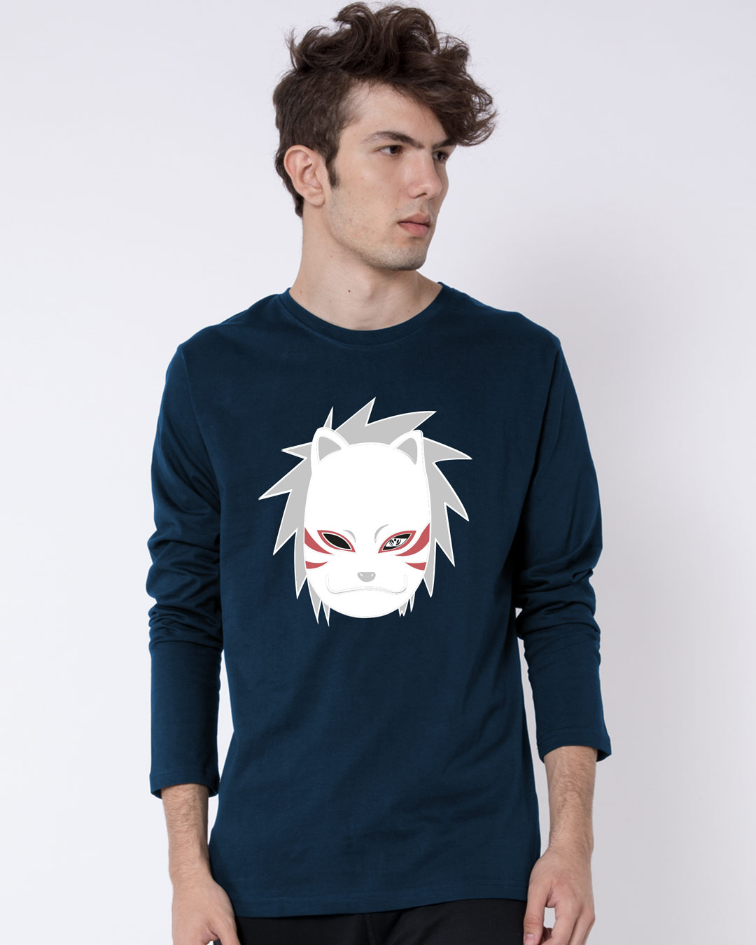 Buy Anbu Full Sleeve T-Shirt Navy Blue for Men blue Online at Bewakoof