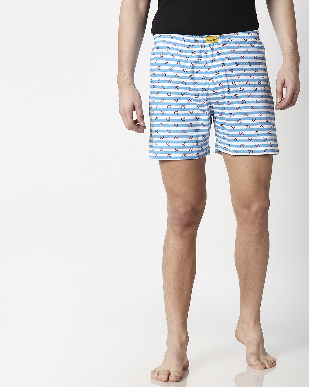 Shop Anchored White Knitted Boxers-Back