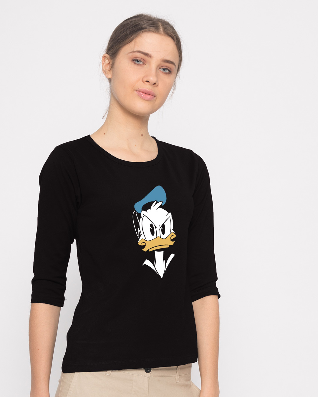 Shop Angry Donald Round Neck 3/4th Sleeve T-Shirt (DL)-Back