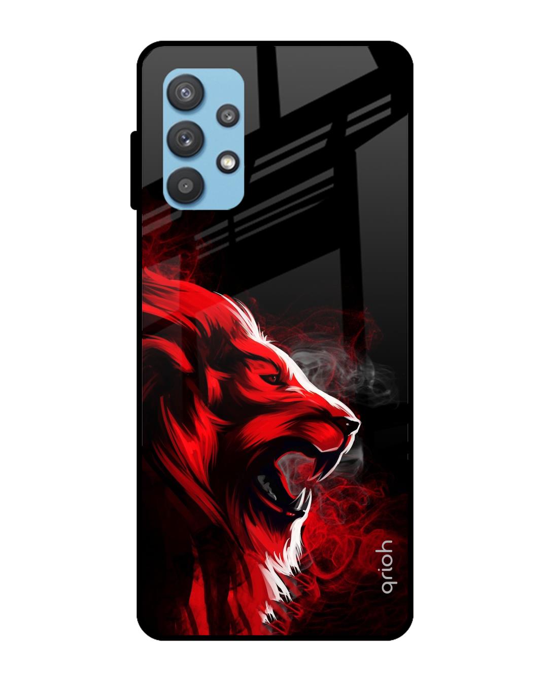 Shop Angry Printed Premium Glass Cover For  A32(Impact Resistant, Matte Finish)-Back