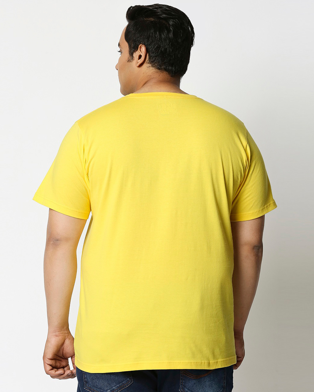 Shop Men's Yellow Angry Zip Graphic Printed Plus Size T-shirt-Back