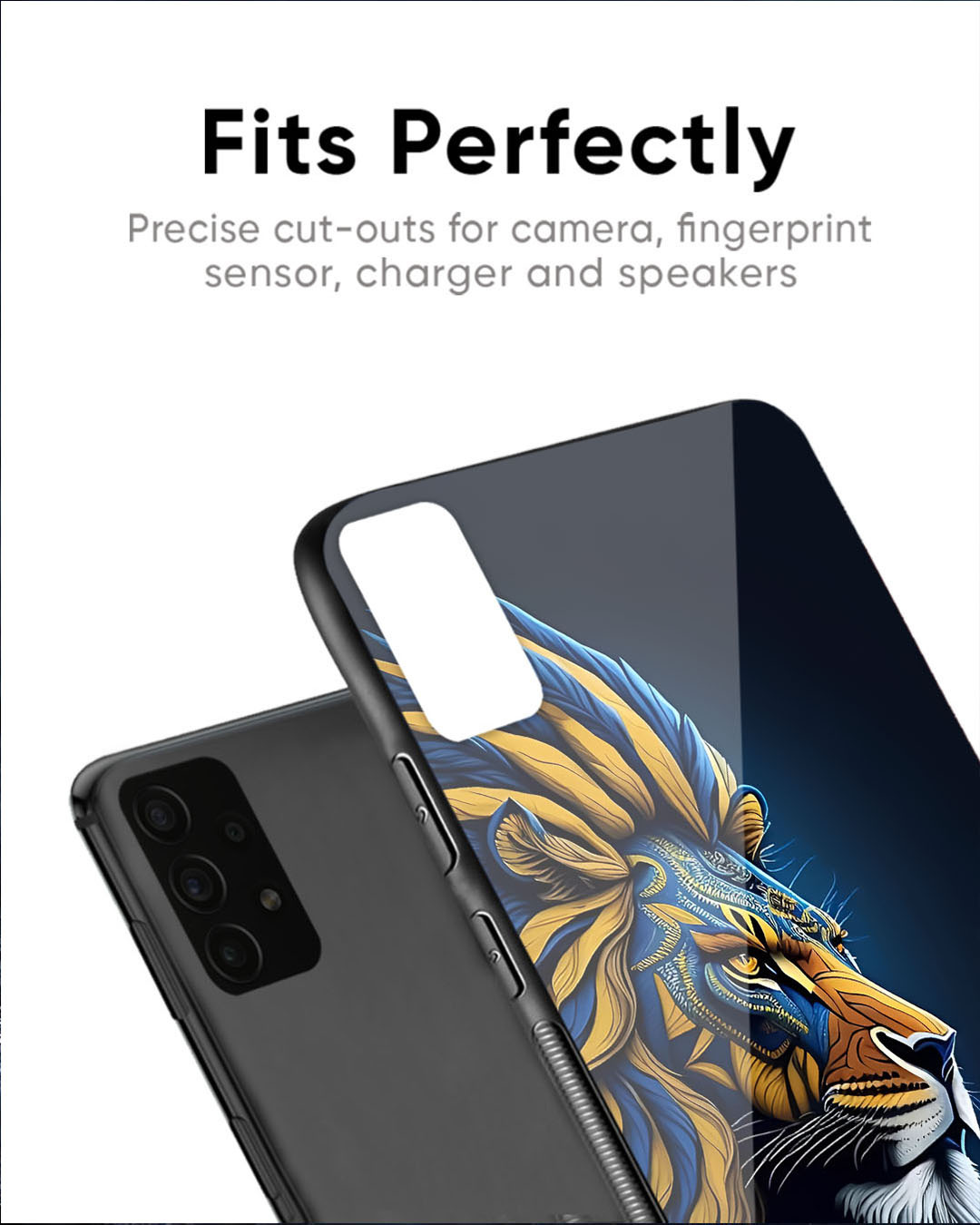 Shop Animated Lion Premium Glass Case for Poco X6 5G(Shock Proof, Scratch Resistant)-Back