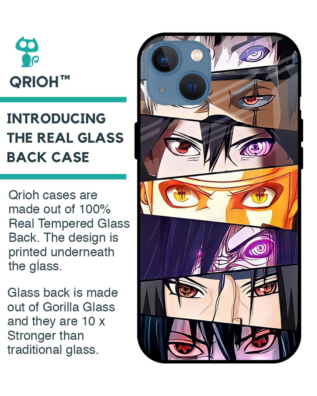 Shop Anime Eyes Premium Glass Case for Apple iPhone 13 (Shock Proof,Scratch Resistant)-Back