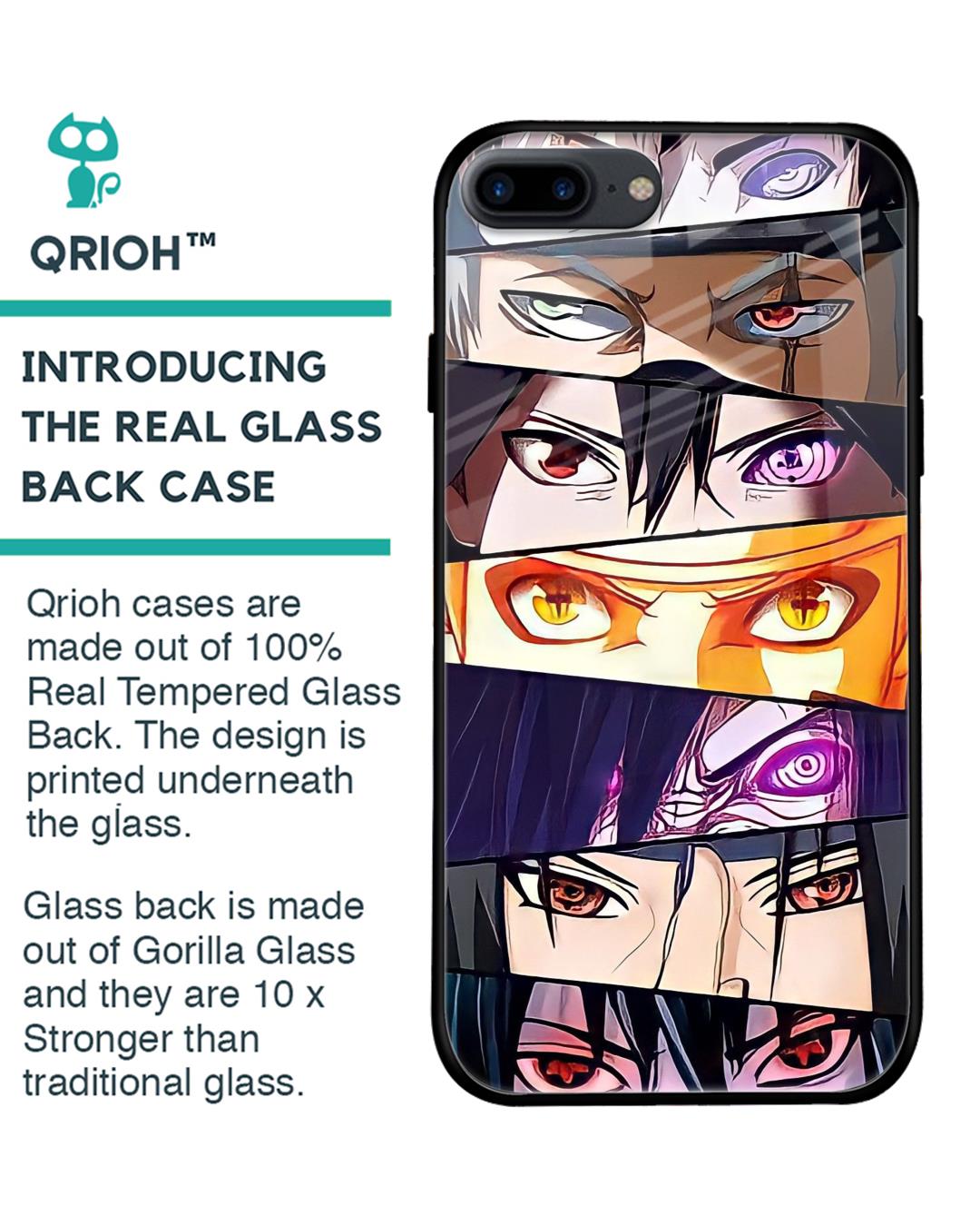 Shop Anime Eyes Premium Glass Case for iPhone 7 Plus (Shock Proof, Scratch Resistant)-Back