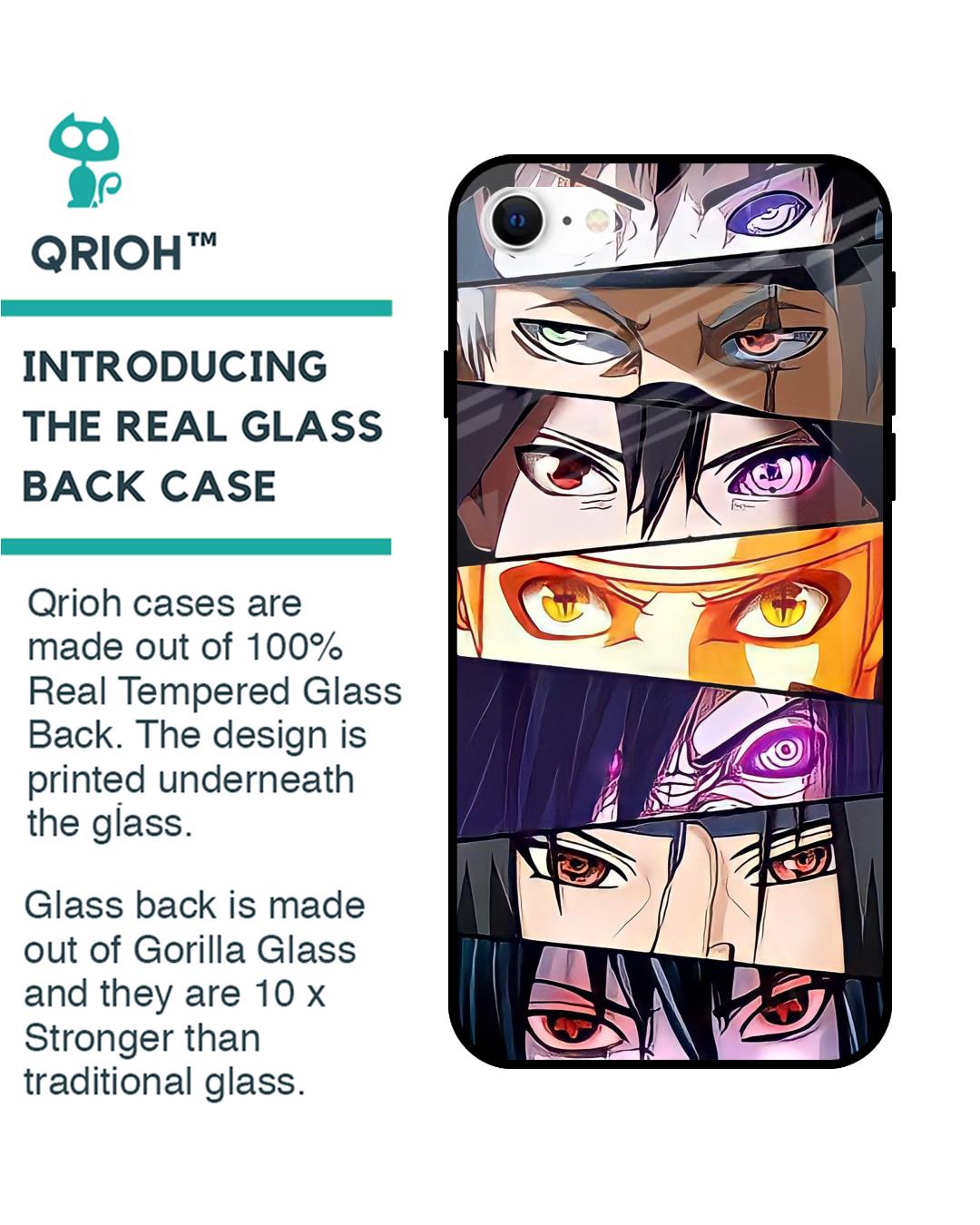 Shop Anime Eyes Premium Glass Case for iPhone SE 2022 (Shock Proof, Scratch Resistant)-Back