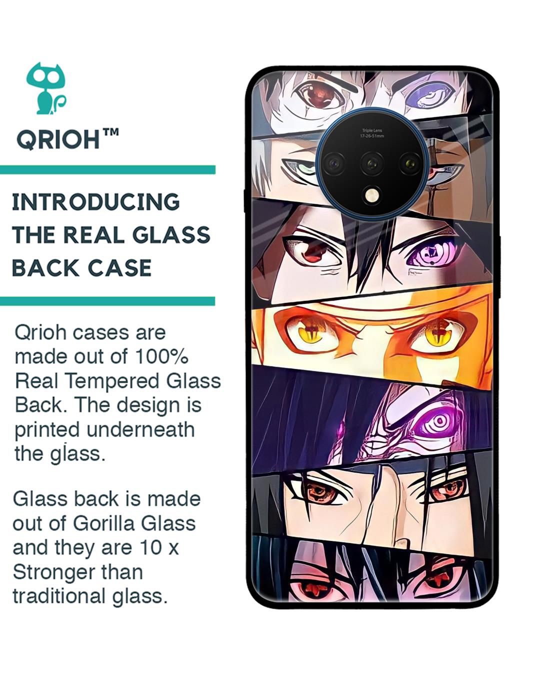 Shop Anime Eyes Premium Glass Case for OnePlus 7T (Shock Proof,Scratch Resistant)-Back
