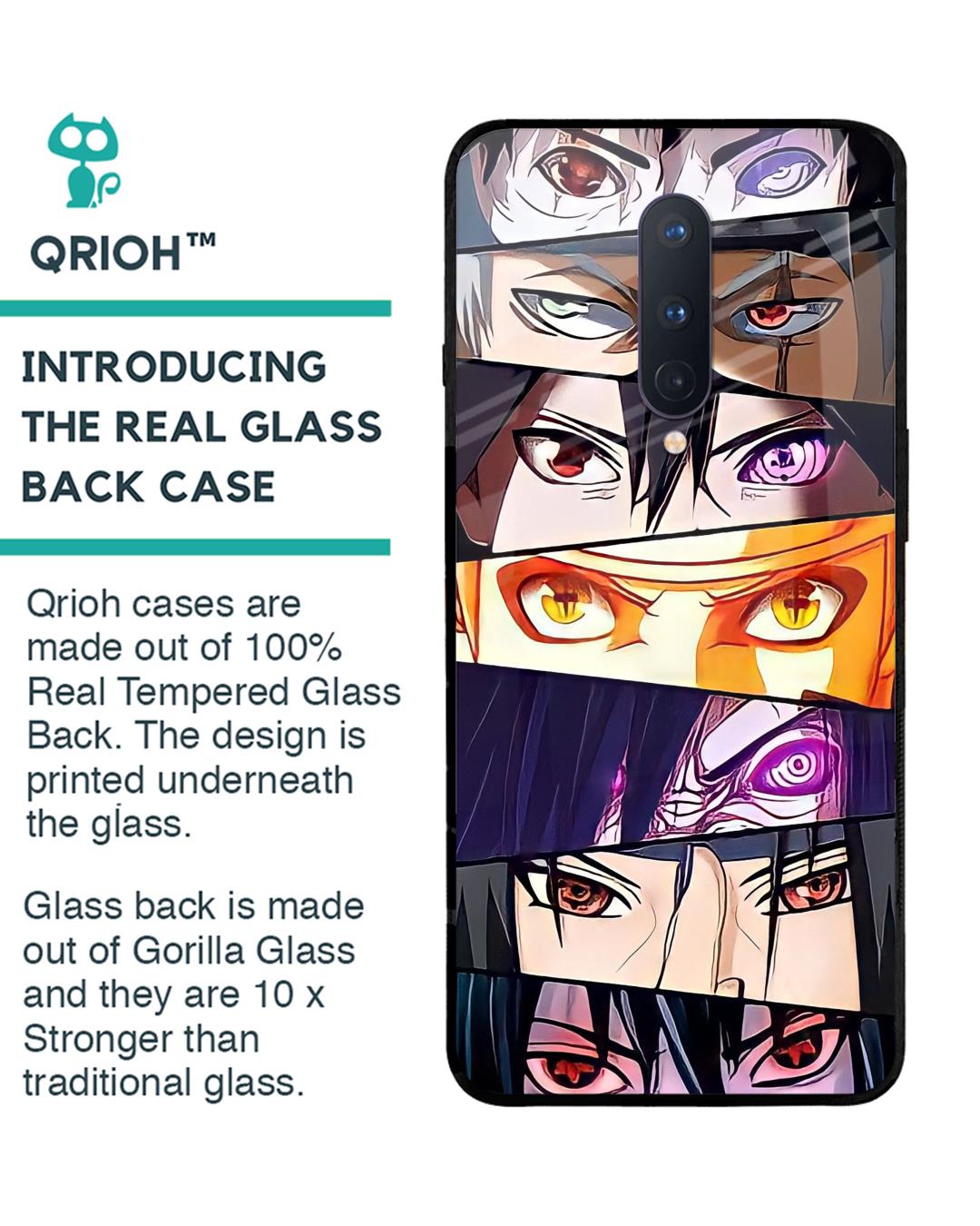 Shop Anime Eyes Premium Glass Case for OnePlus 8 (Shock Proof,Scratch Resistant)-Back