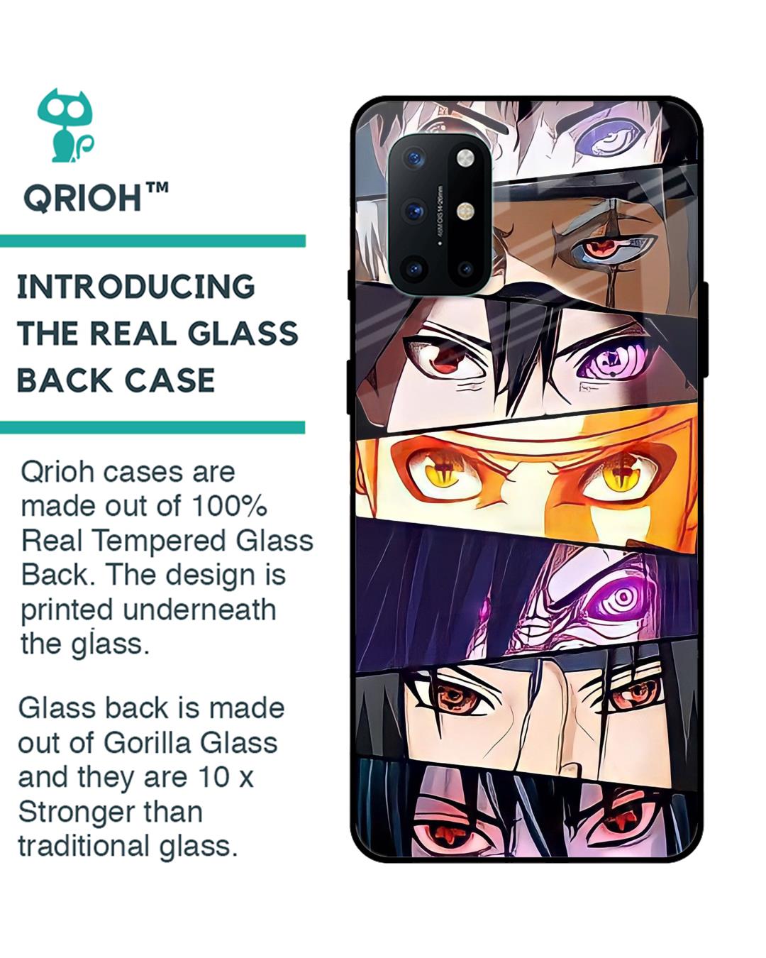 Shop Anime Eyes Premium Glass Case for OnePlus 8T (Shock Proof,Scratch Resistant)-Back
