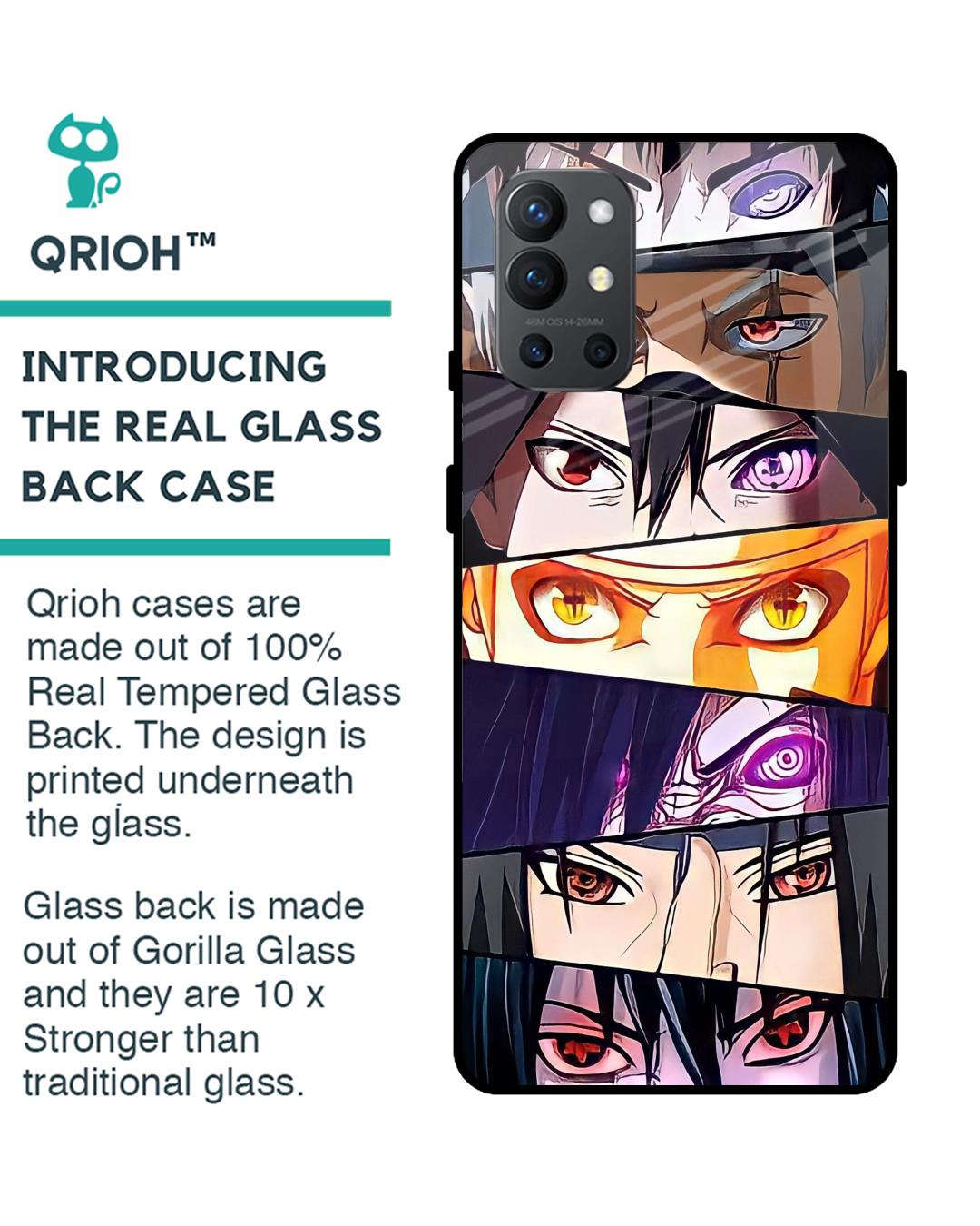 Shop Anime Eyes Premium Glass Case for OnePlus 9R (Shock Proof,Scratch Resistant)-Back