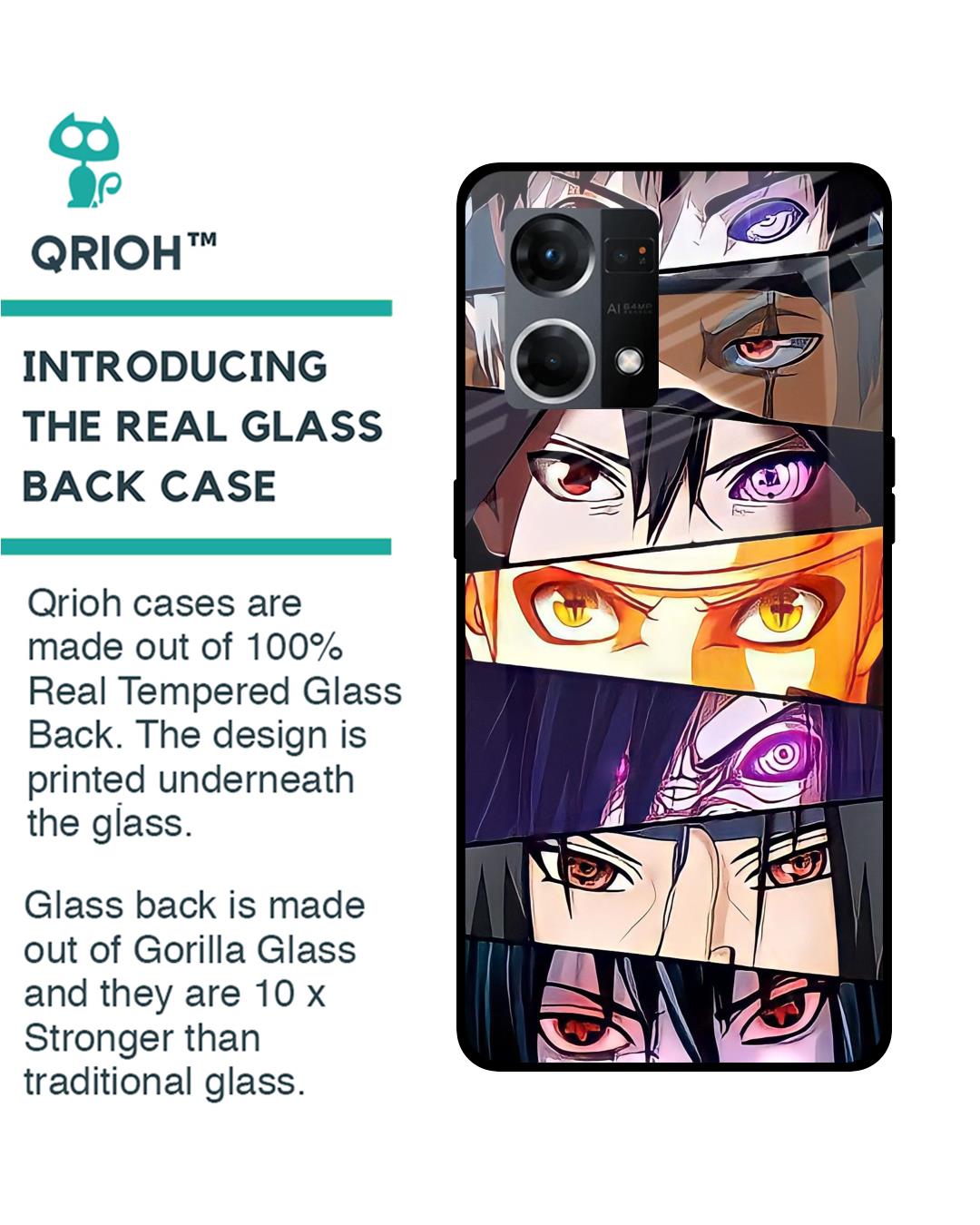 Shop Anime Eyes Premium Glass Case for Oppo F21s Pro (Shock Proof,Scratch Resistant)-Back