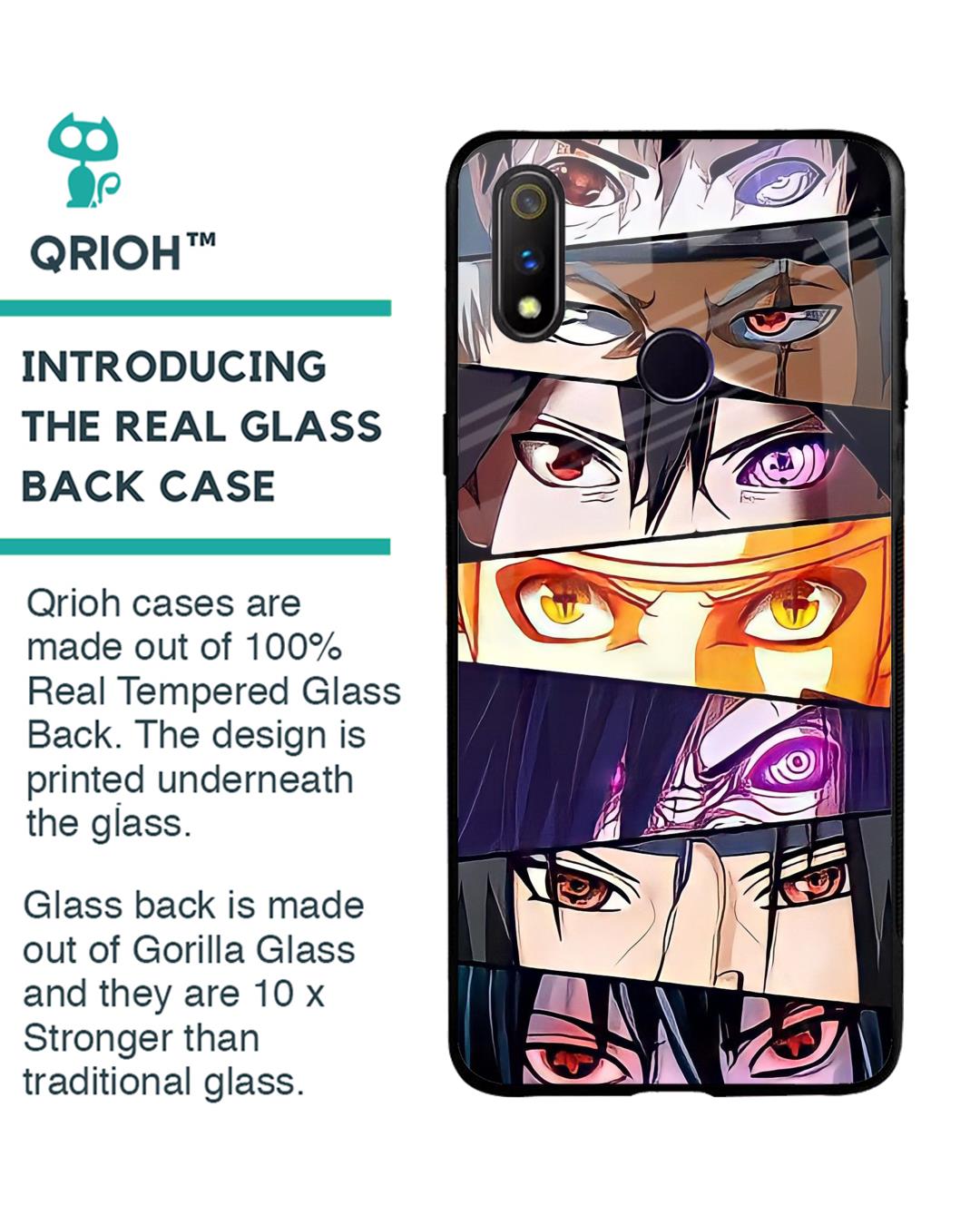 Shop Anime Eyes Premium Glass Case for Realme 3 Pro (Shock Proof, Scratch Resistant)-Back