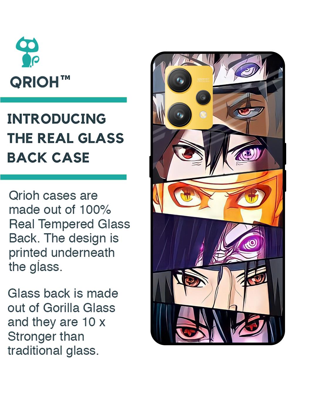 Shop Anime Eyes Premium Glass Case for Realme 9(Shock Proof, Scratch Resistant)-Back