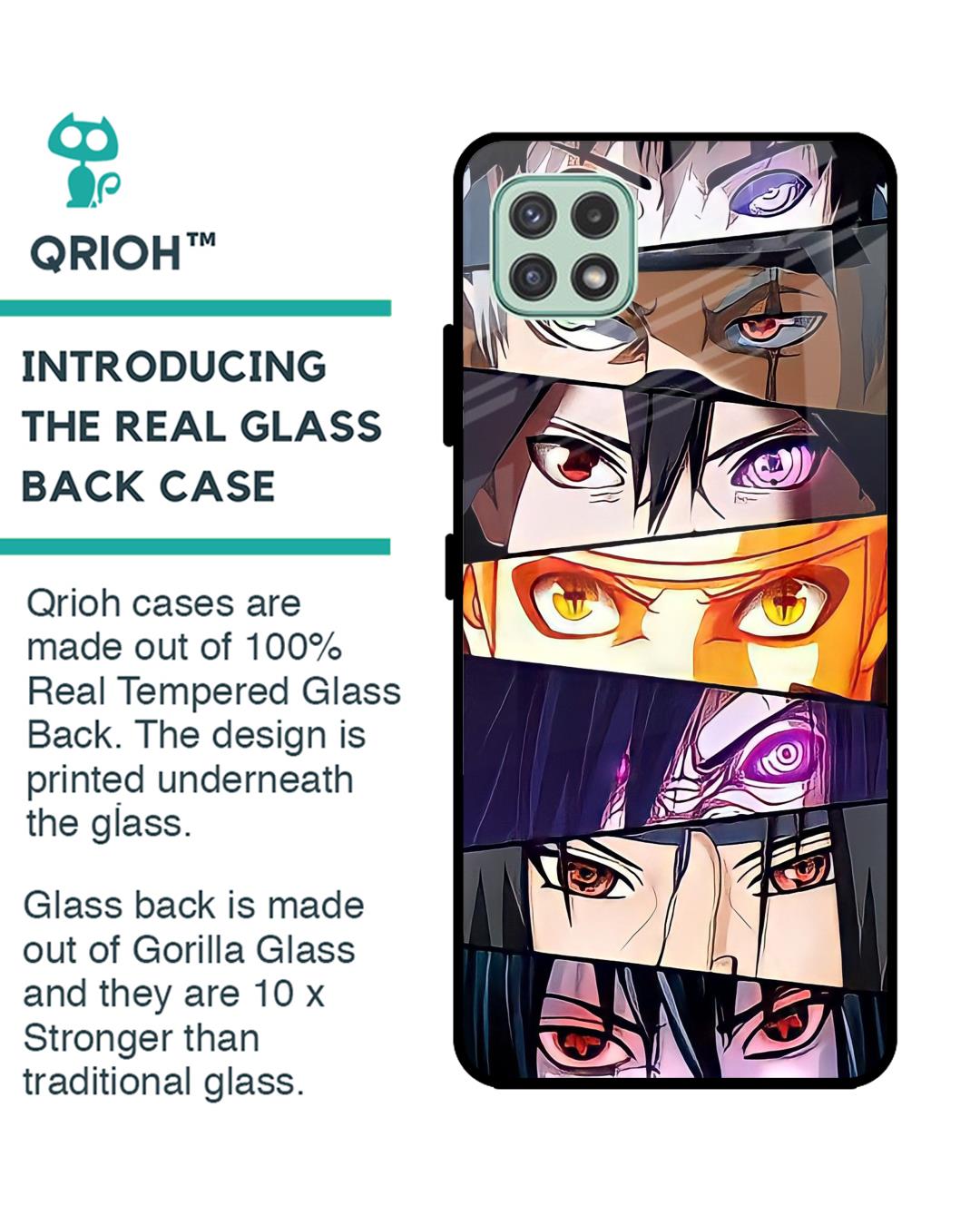 Shop Anime Eyes Premium Glass Case for Samsung Galaxy A22 5G (Shock Proof,Scratch Resistant)-Back