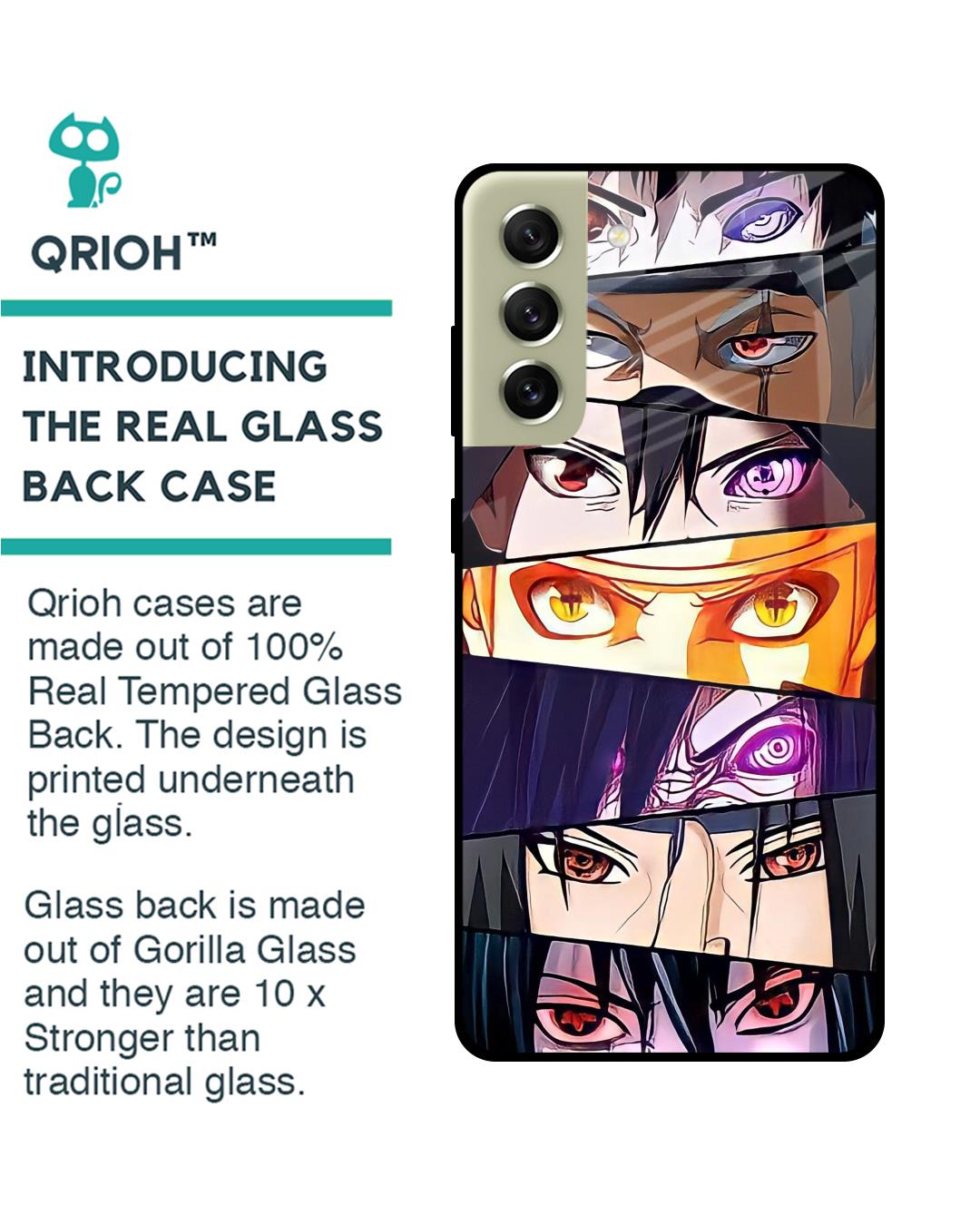 Shop Anime Eyes Premium Glass Case for Samsung Galaxy S21 FE 5G (Shock Proof,Scratch Resistant)-Back