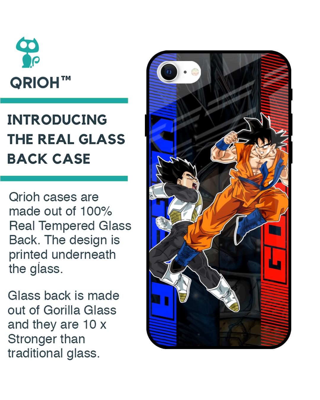 Shop Anime Fight Premium Glass Case for iPhone SE 2022 (Shock Proof, Scratch Resistant)-Back