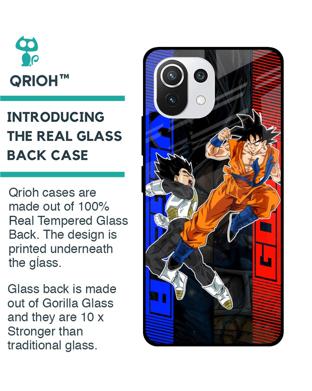 Shop Anime Fight Premium Glass Case for Mi 11 Lite NE 5G (Shock Proof,Scratch Resistant)-Back