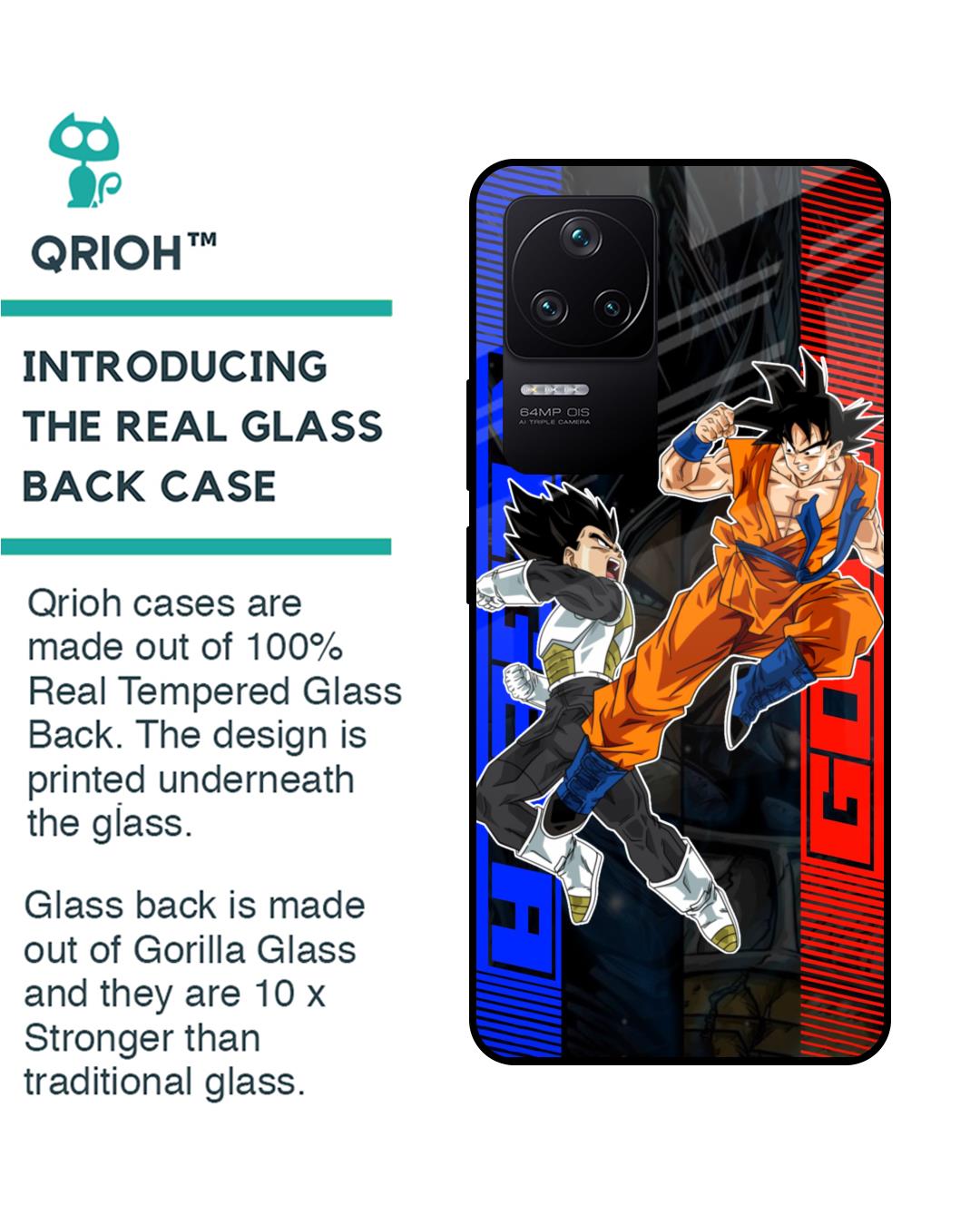 Shop Anime Fight Premium Glass Case for Poco F4 5G(Shock Proof, Scratch Resistant)-Back