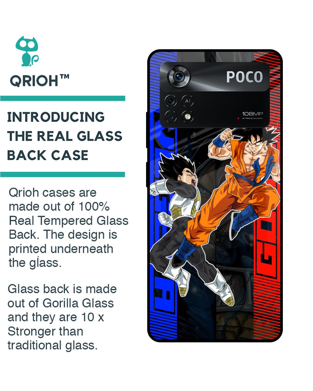 Shop Anime Fight Premium Glass Case for Poco X4 Pro 5G(Shock Proof, Scratch Resistant)-Back