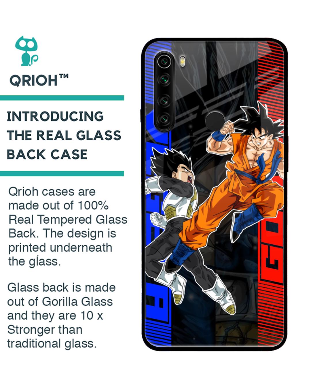 Shop Anime Fight Premium Glass Case for Redmi Note 8 (Shock Proof,Scratch Resistant)-Back