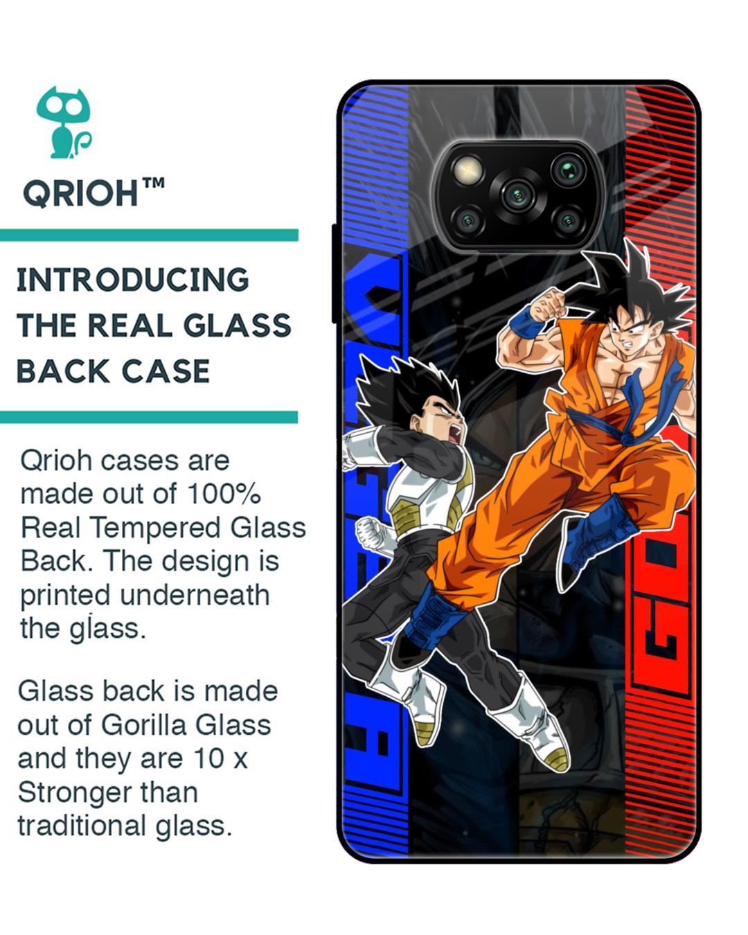 Shop Anime Fight Premium Glass Case for Xiaomi Poco x3 (Shock Proof, Scratch Resistant)-Back