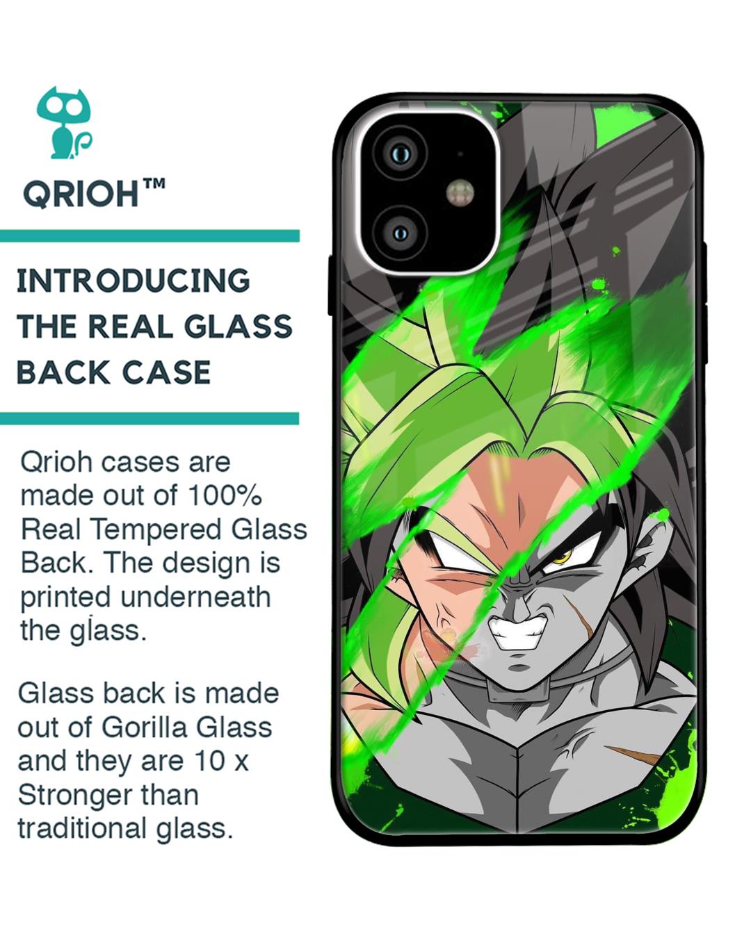 Shop Anime Green Splash Premium Glass Case for Apple iPhone 11 (Shock Proof,Scratch Resistant)-Back