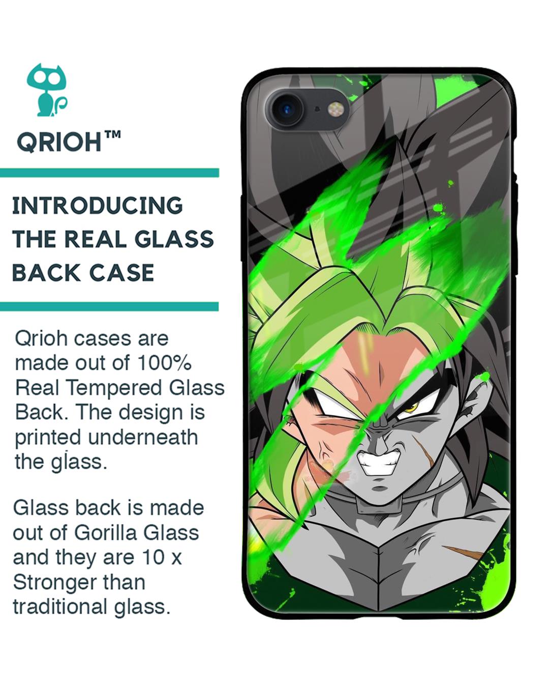 Shop Anime Green Splash Premium Glass Case for Apple iPhone 7 (Shock Proof,Scratch Resistant)-Back