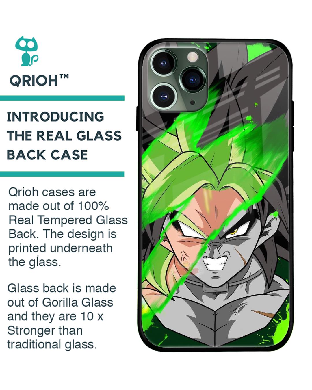 Shop Anime Green Splash  Premium Glass Case for iPhone 11 Pro Max (Shock Proof, Scratch Resistant)-Back