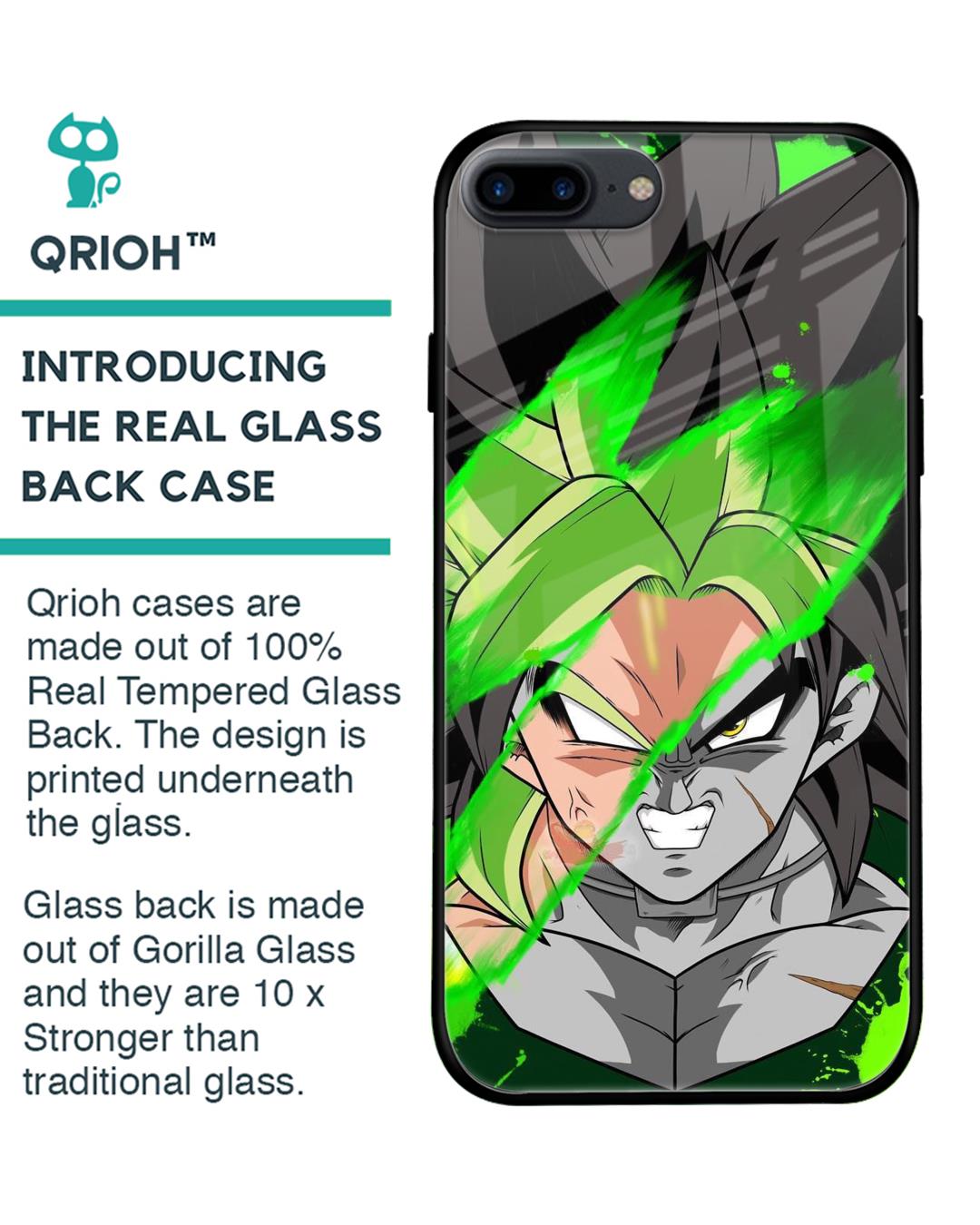 Shop Anime Green Splash Premium Glass Case for iPhone 7 Plus (Shock Proof, Scratch Resistant)-Back