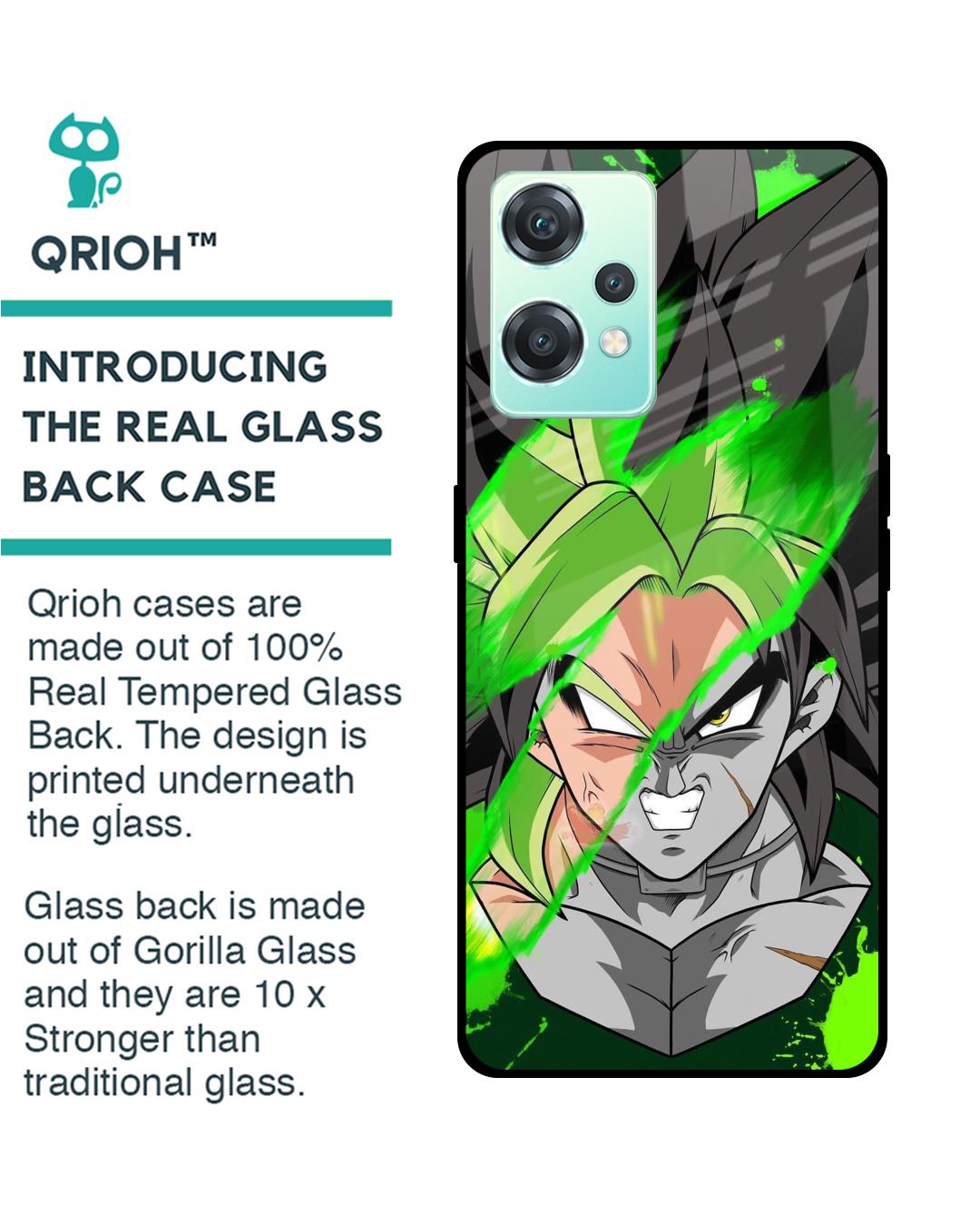 Shop Anime Green Splash Premium Glass Case for OnePlus Nord CE 2 Lite 5G (Shock Proof,Scratch Resistant)-Back