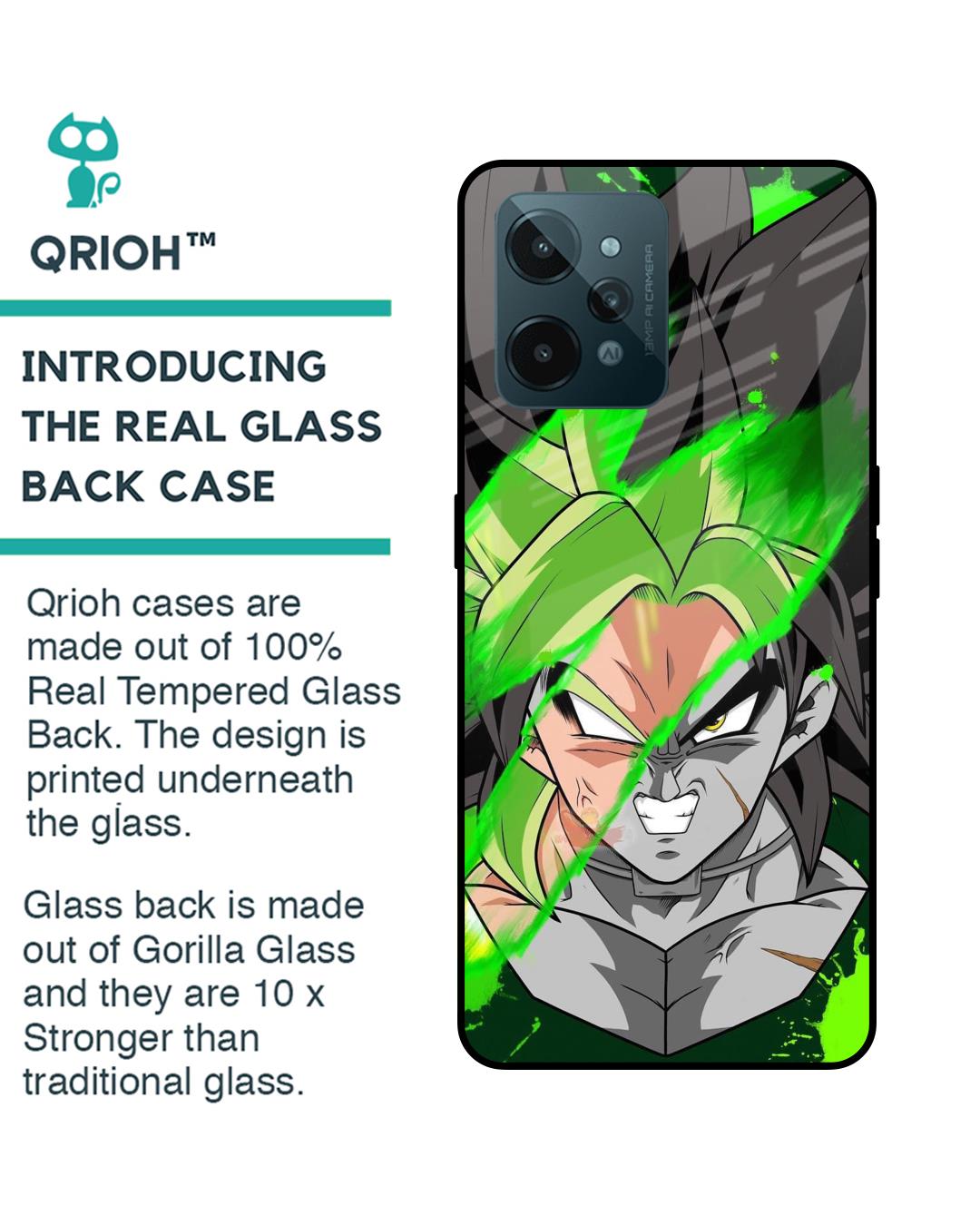 Shop Anime Green Splash Premium Glass Case for Realme C31(Shock Proof, Scratch Resistant)-Back