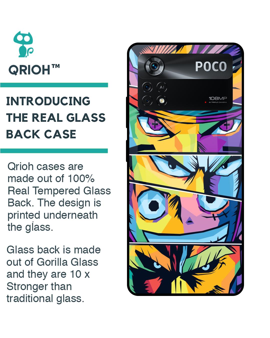 Shop Anime Legends Premium Glass Case for Poco X4 Pro 5G(Shock Proof, Scratch Resistant)-Back